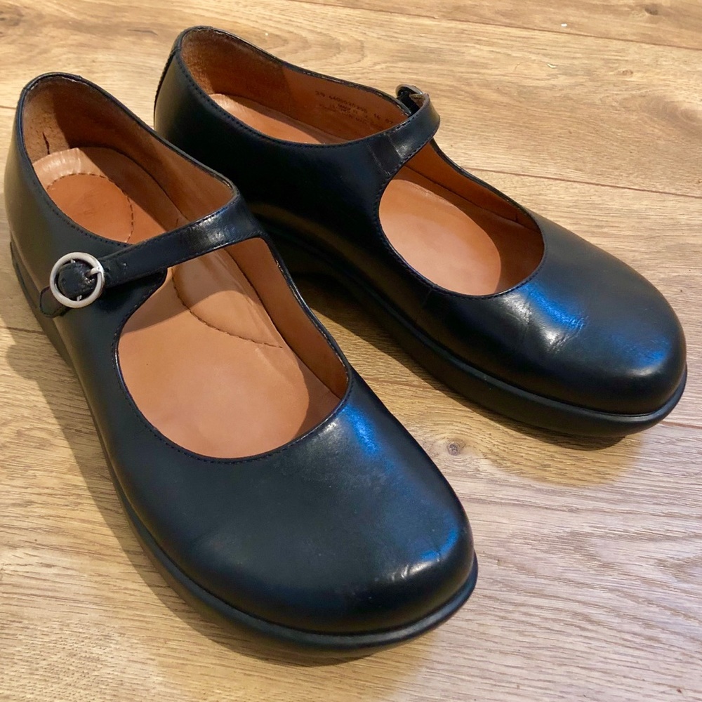 Dansko Black Leather Mary Janes